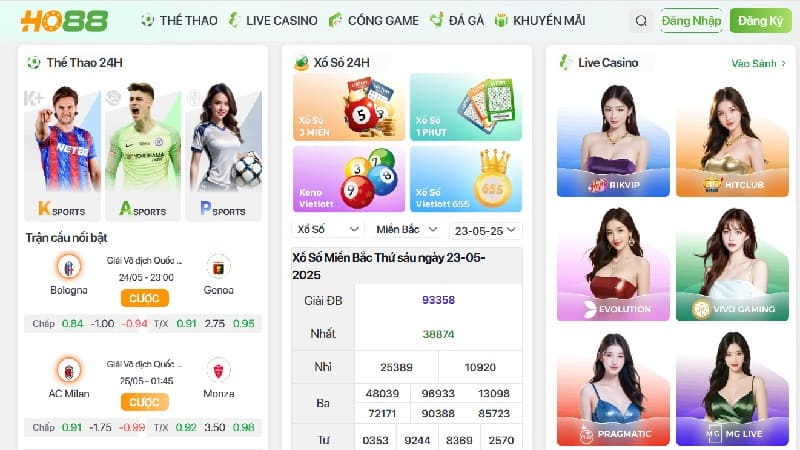 Giao diện nhà cái Ho88 thân thiện